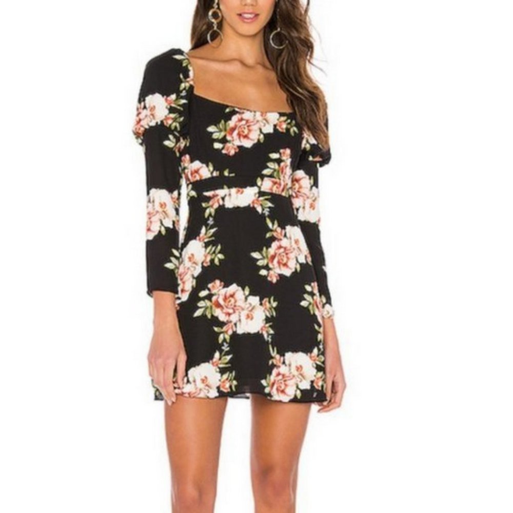 LIKELY Floral Puff Sleeve Mini Dress - brand new